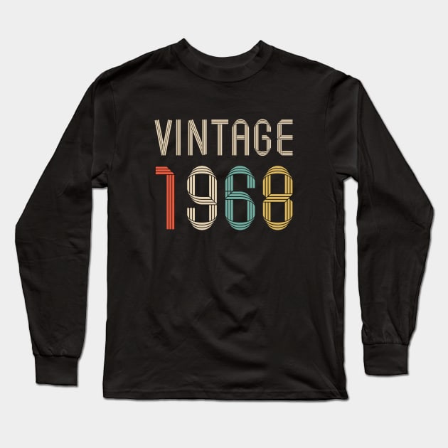 Vintage 1968 54 years old birthday Long Sleeve T-Shirt by hoopoe